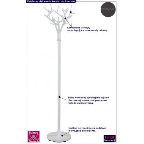 Fotografia Wieszak stojący Uzet 11X - biały z kategorii Meble na ubrania