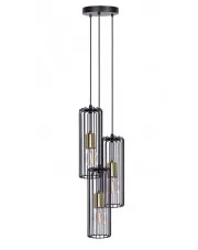 Czarno-złota industrialna lampa wisząca tuba - S776-Kela