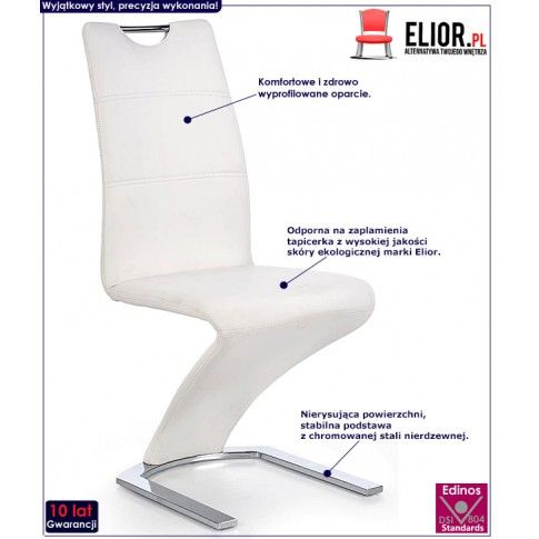 Fotografia Krzesło tapicerowane Diskin - białe z kategorii Inne krzesła tapicerowane