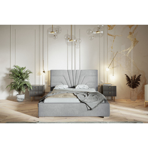 Łóżko tapicerowane z pikowanym zagłówkiem Armand