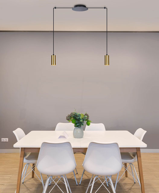 Industrialna lampa wisząca tuba z dwoma zwisami S784-Soma