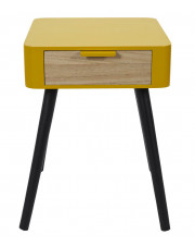Designerski stolik nocny z szufladą żółty + czarny - Pakro w sklepie Edinos.pl