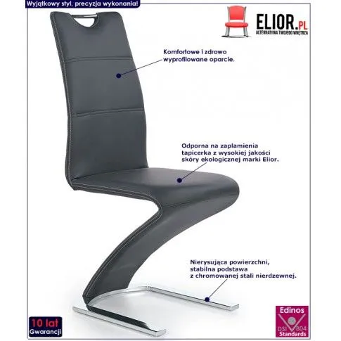 Fotografia Czarne krzesło nowoczesne do salonu na płozach - Akcjo z kategorii Krzesła tapicerowane