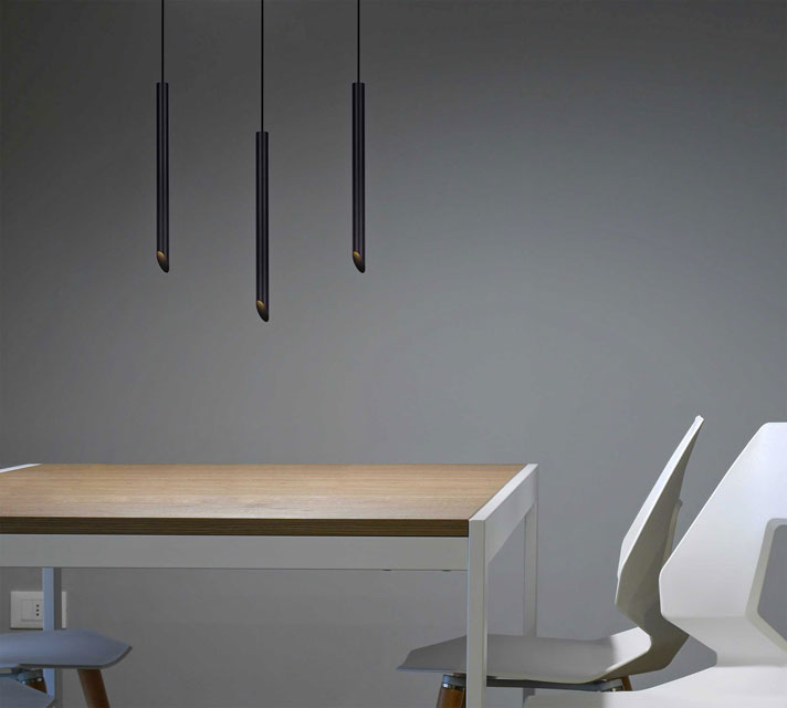 Potrójna lampa wisząca czarne sople S789-Bortox