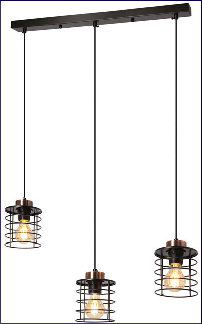Wizualizacja loftowej lampy wiszącej na listwie K100-Fario