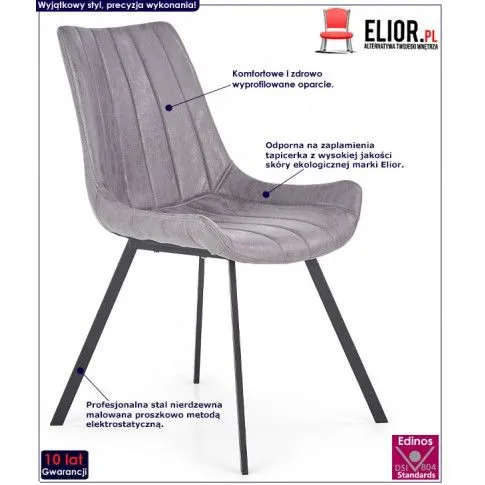 Fotografia Popielate metalowe krzesło industrialne - Avardi z kategorii Krzesła metalowe