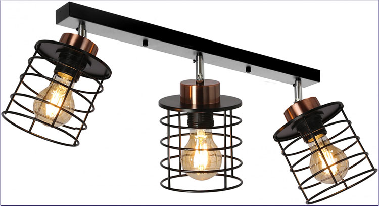 Wizualizacja loftowej lampy sufitowej na listwie K101-Fario