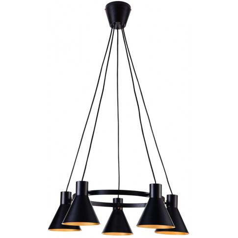 czarna metalowa lampa wisząca nad stół wyspę kuchenną żyrandol k107 rago