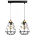 loftowa lampa wisząca druciana czarna 2 zwisy k108 wigo