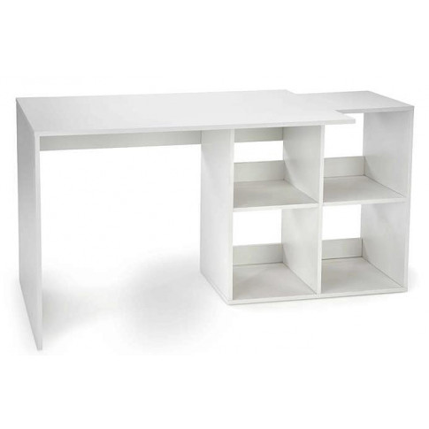 Białe minimalistyczne biurko z regałem Nila