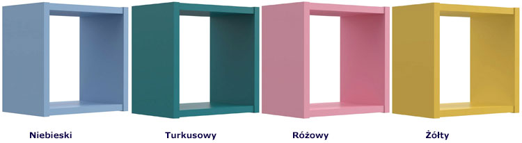 Kolory minimalistycznej półki typu kwadrat do salonu Baku