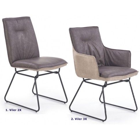Zdjęcie szare krzesło loftowe Viler 3X - sklep Edinos.pl