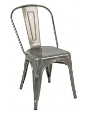 Metalowe krzesło do salonu srebrne - Riki 3X w sklepie Edinos.pl