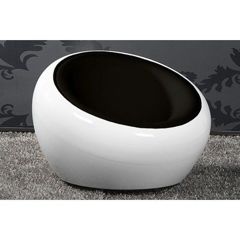 Zdjęcie produktu Fotel okrągły Orel - biało - czarny.