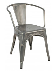Nowoczesne krzesło z podłokietnikami srebrne - Riki 4X w sklepie Edinos.pl