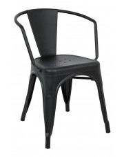 Industrialne krzesło do jadalni czarne  - Riki 4X