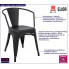 Metalowe krzesło Riki 4X czarne