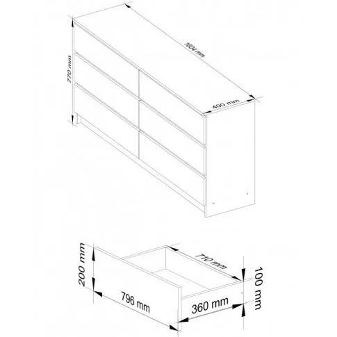 Komoda Olin 4X wymiary