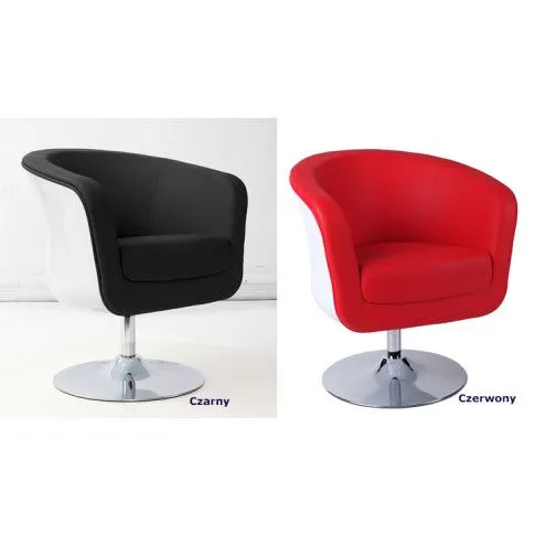 Zdjęcie obrotowy fotel wypoczynkowy Kornel czano-biały | Edinos.pl