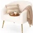 kremowy fotel boucle na złotych nózkach rea 3x