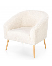 Nowoczesny fotel wypoczynkowy kremowy+naturalny  - Todis 4X
