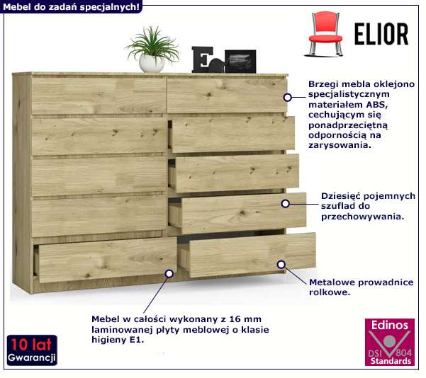 Komoda Entira 3X dąb artisan