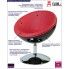 Fotografia Fotel okrągły Belot - czerwono - czarny z kategorii Fotele obrotowe do salonu