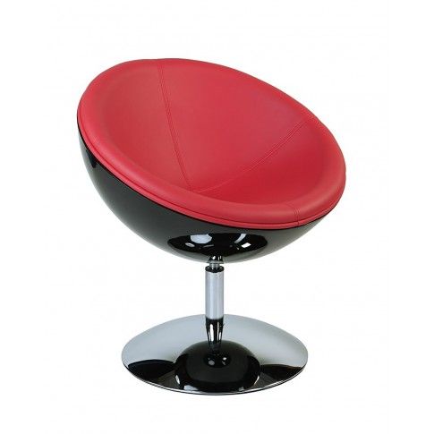 Zdjęcie produktu Fotel okrągły Belot - czerwono - czarny.