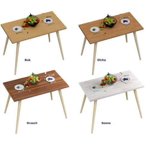 kolory skandynawskiego stołu z bukowymi nogami mirea