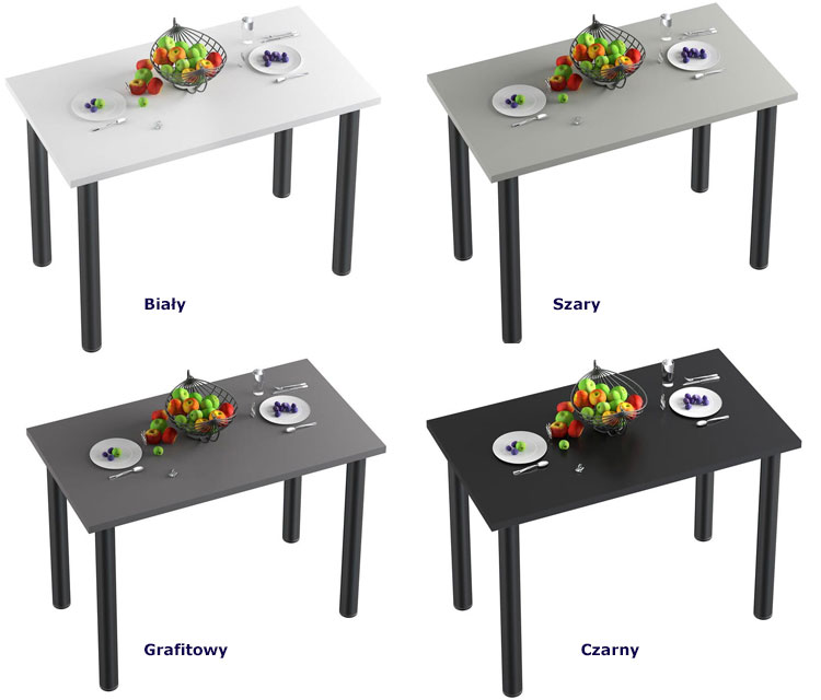 Kolory prostokątnego stołu nowoczesnego do kuchni Asvid