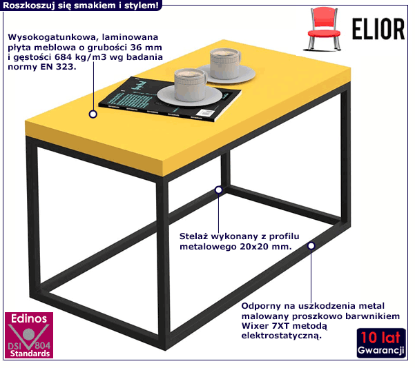 Młodzieżowy stolik kawowy w różnych kolorach Tessano