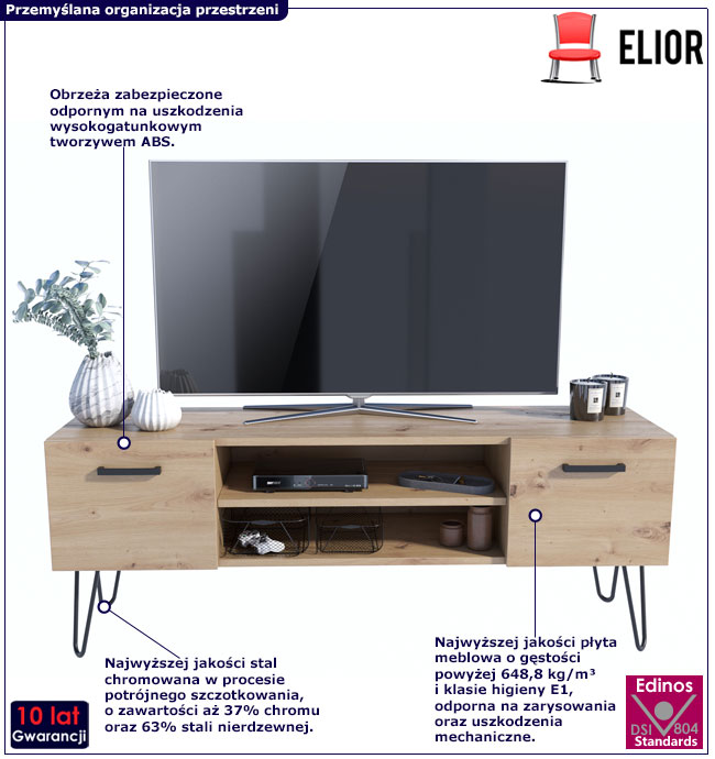 Nowoczesna szafka pod telewizor w stylu glamour Gavina