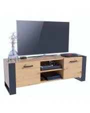 Nowoczesna szafka RTV dąb artisan 150 cm - Berno