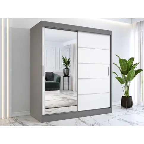 Wizualizacja aranżacji z wykorzystaniem szafy 180 antracyt biały mat Felix 5X