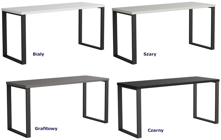 Kolory prostokątnego stołu industrialnego Riri