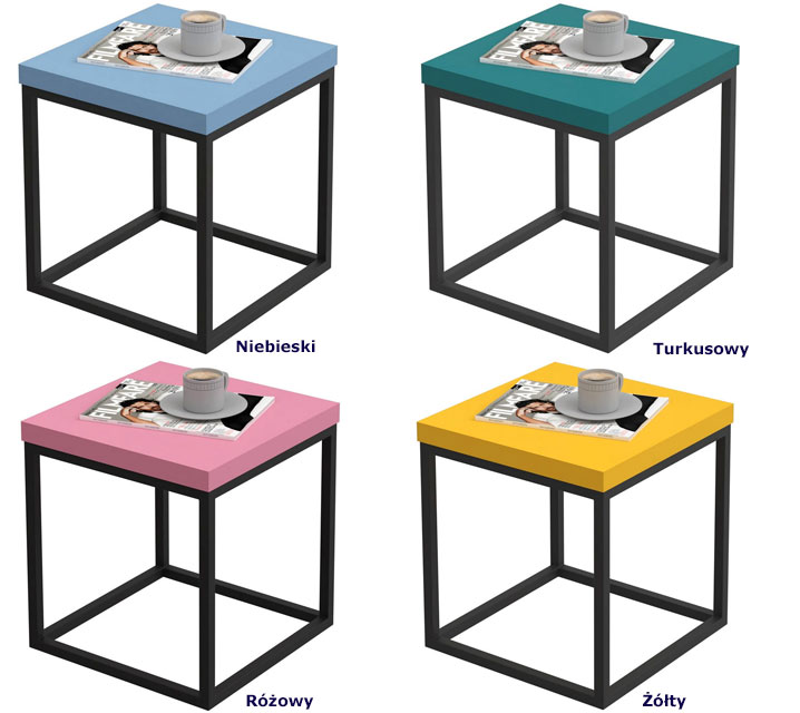 Kolory industrialnego metalowego stolika kawowego Eureka