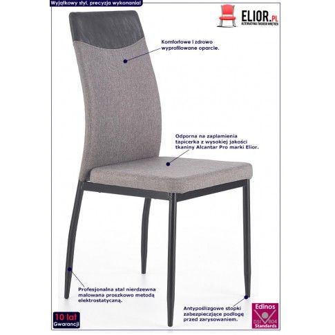 Fotografia Krzesło tapicerowane Ibler - jasny popiel z kategorii Krzesła