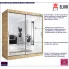 Przesuwna szafa z lustrem 180 dąb artisan biały Edna 5X