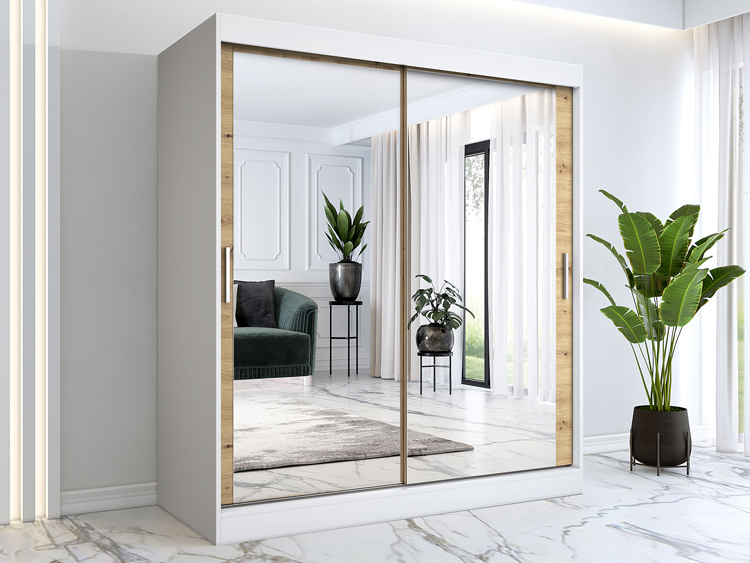 Dwudrzwiowa przesuwna szafa na ubrania Kukkin 5X