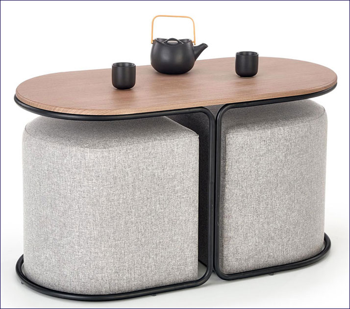 Nowoczesna owalna ława w stylu loftowym Akoja