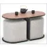Nowoczesny stolik kawowy z pufami Tahos