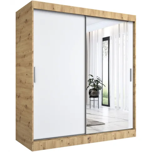 Szafa przesuwna 180cm dąb artisan biały Palmira 5X