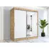Wizualizacja z szafą przesuwną z lustrem dąb artisan biały 180cm Palmira 5X