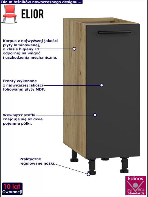 Szafka dolna Limo 5X dąb craft + antracyt