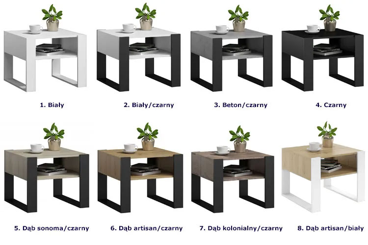 Minimalistyczny stolik kawowy z półką dąb artisan Neros