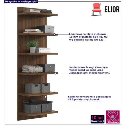 Skandynawski regał pionowy wiszący Wila