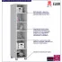 Infografika białego pojedynczego regału do salonu sypialni merigo 3x