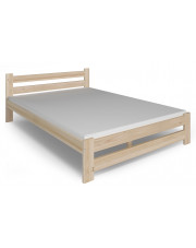 Małżeńskie drewniane łóżko z materacem 160x200 - Zinos