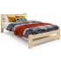 Małżeńskie drewniane łóżko z materacem 160x200 Berti