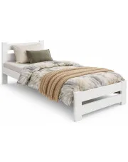 Białe jednoosobowe łóżko z drewna 80x200 - Berti w sklepie Edinos.pl